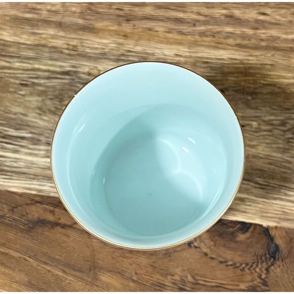 Vintage Hand Painted Imari Japan Lidded Yunomi Tea Cup & Saucer Turquoise Gold - Picture 4 of 9